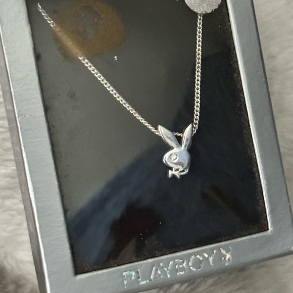 PLAYBOY Jewelry - 364. Vintage Silver Playboy bunny silver eye pendant necklace NIB